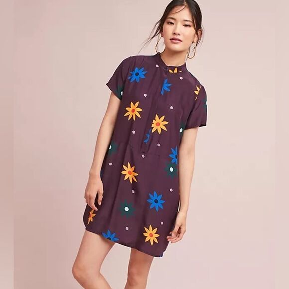 Anthropologie Dusen Dusen Daisy Silk Dress NWT - Picture 2 of 16